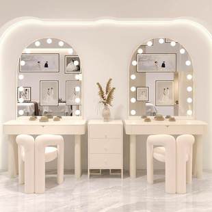 经典奶油婚纱店彩妆照相馆美容院化妆师专用化妆台带灯工作室厂家