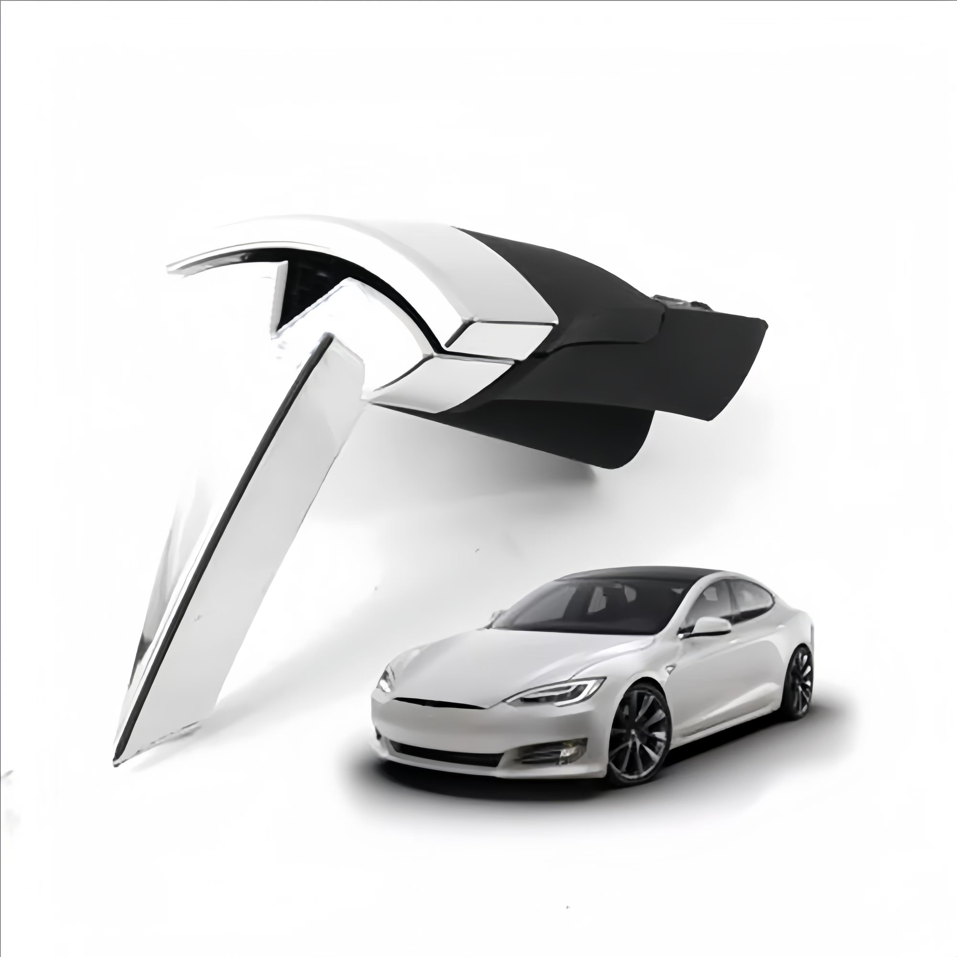 Tesla 特斯拉Model S/X前汽车中网LOGO机盖T型车标配件标志支架
