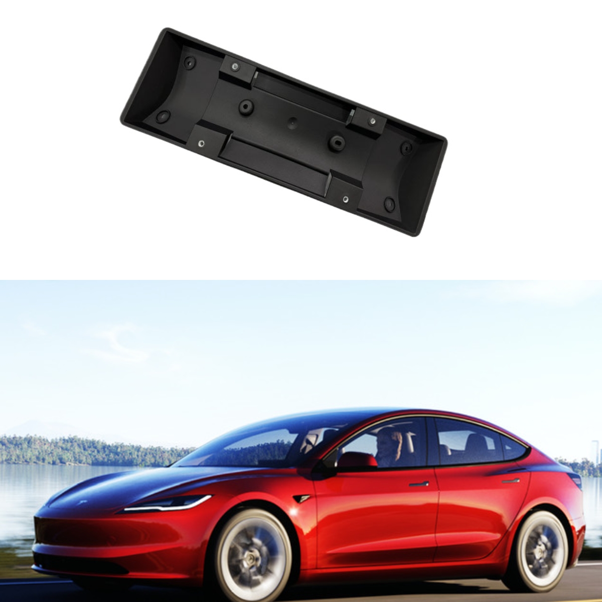 2023特斯拉汽车配件Model 3焕新3车牌照饰 前牌照板 1694552-00-C