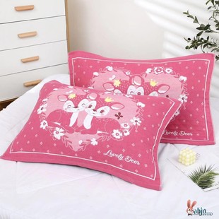 枕巾三层纱布棉枕巾一对装学生可爱卡通家用加大四季高档成人盖巾