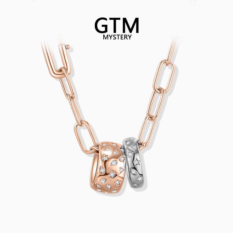 GTM星空双子星环项链小众高级