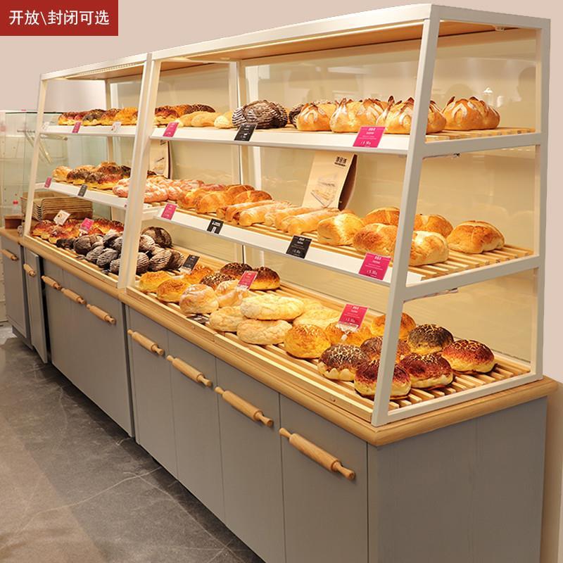 面包柜面包展示柜实木铁艺高边柜陈列台抽屉式玻璃展柜蛋糕店直销