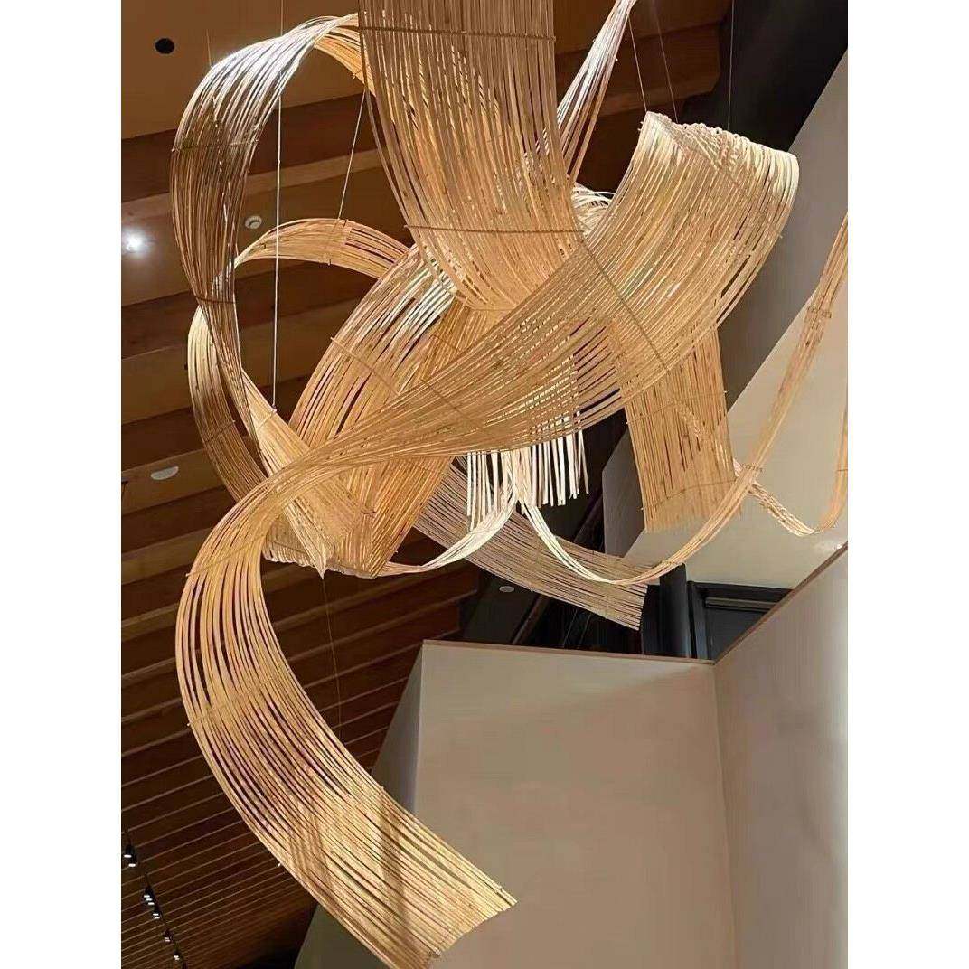 原木色竹排婚庆竹条中式迎宾区藤编订婚宴装饰布置屏风花艺竹编