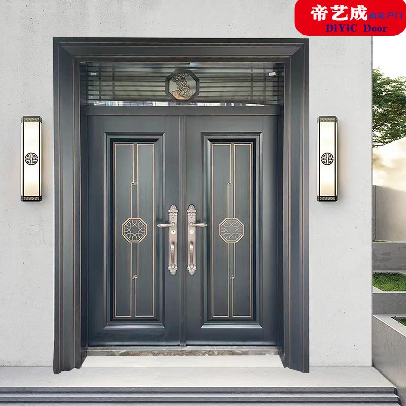 锌合金别墅大门农村自建房进户大门对开入户门庭院大门可定制