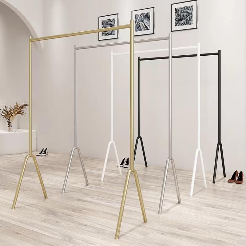 服装店简约专用展示架直播间金色落地架晾凉童装挂衣架 铁艺货架