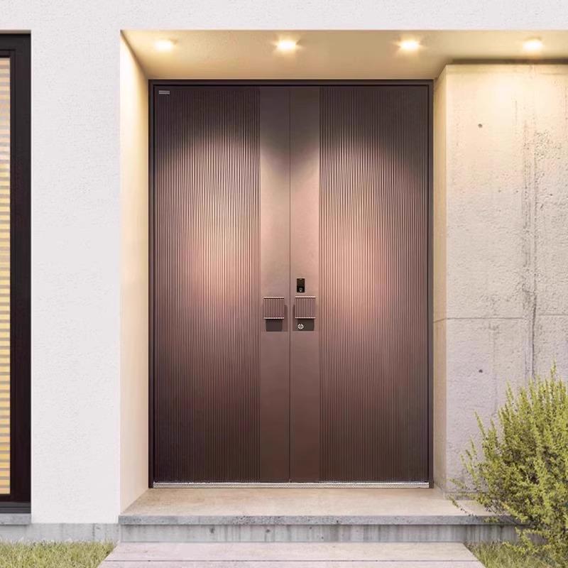 铸铝别墅大门双开对开门农村自建房大门庭院入户门高端防盗门定制