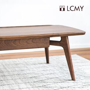 [轻舟茶几]原创设计北欧茶几黑胡桃实木榫卯现代简约丨览春木业