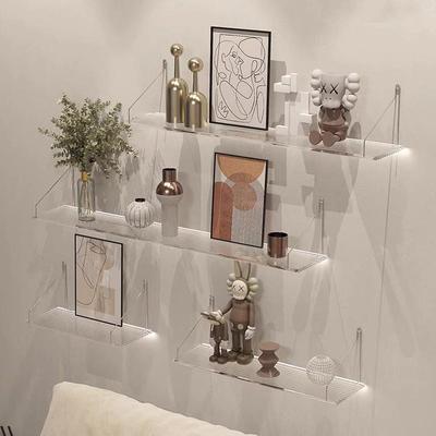 墙上置物架压克力展示架墙壁墙面免打孔挂墙床头一字隔板书架壁挂