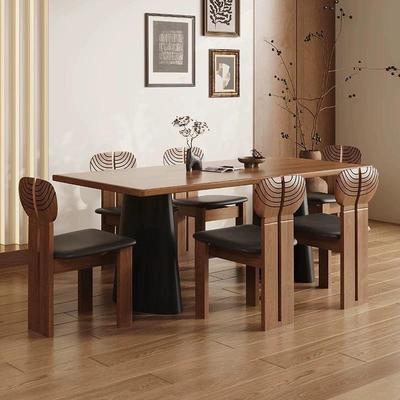 中古风实木餐桌长方形2025新款设计师创意复古家用大板桌客厅书桌