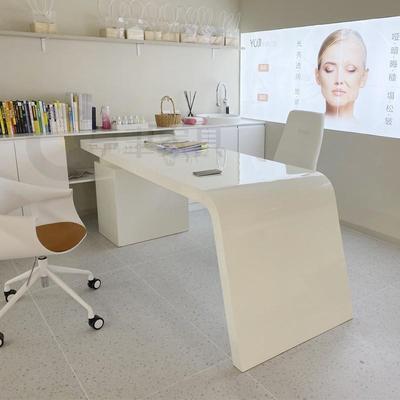 创意办公桌时尚美容洽谈桌医美咨 咨询桌欧美简约现代白色烤漆面
