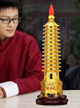纯铜合金13层9层7层文昌塔摆件十三层办公室办公桌书房装饰文昌塔