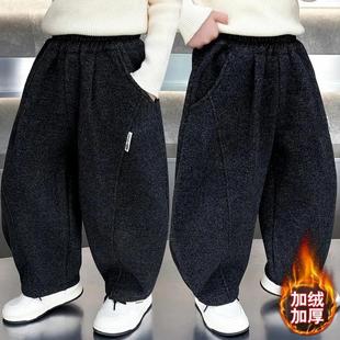 新款 子冬季 加厚洋气弯刀裤 冬装 三好童装 百搭长裤 服饰男N童加绒裤