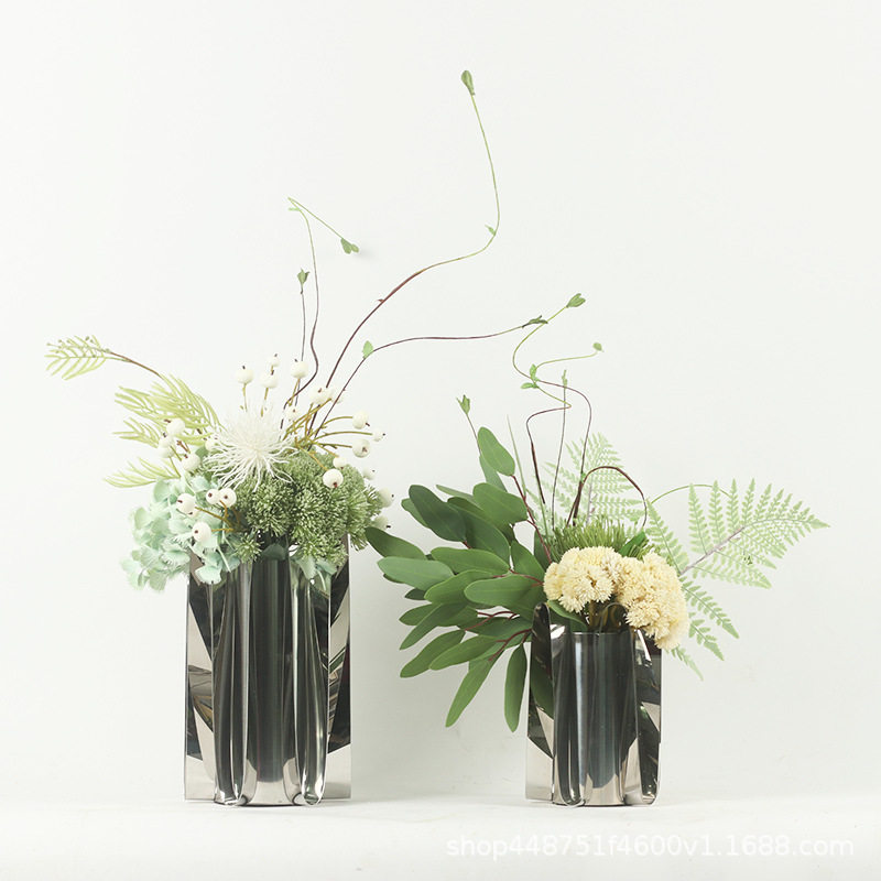 现代简约银色桌面仿真花装饰品
