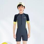 泳装 儿童泳衣男童连体平角直销水上乐园2022新款 外贸韩版