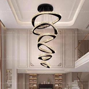 设计师款别墅复式楼大吊灯现代轻奢高档大气挑空大厅主灯水晶吊灯