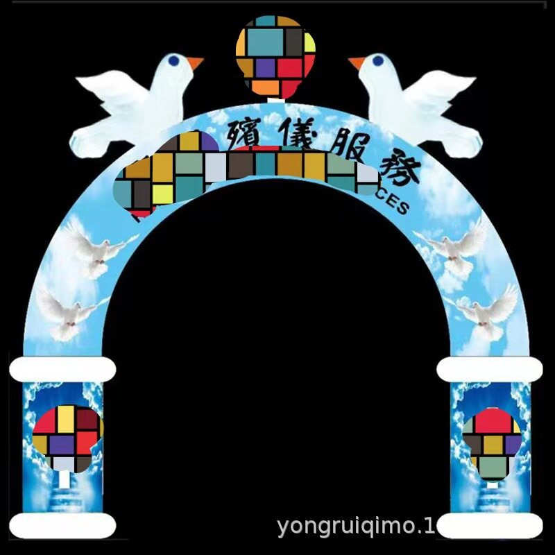 丧事灵堂仙鹤充气拱门