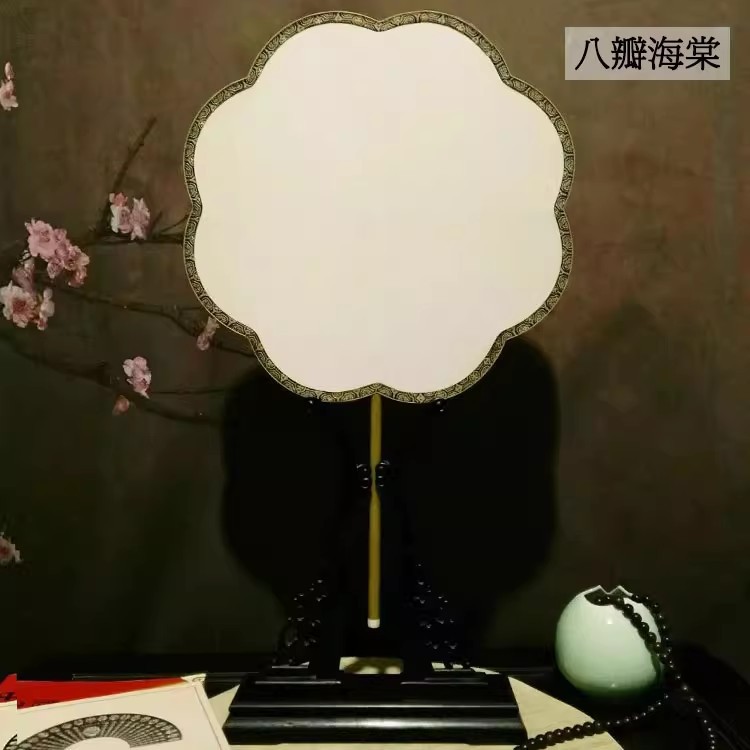 古风工笔手绘双面团扇空白熟绢