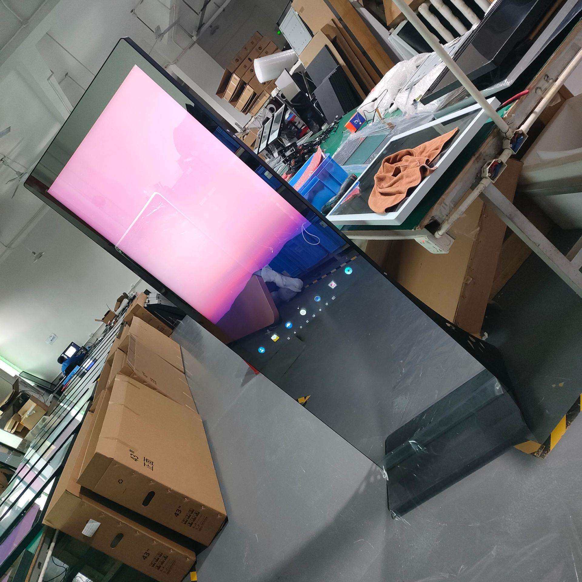 智能健身魔镜广告屏43寸立式液晶高亮镜面广告机可触摸多尺寸