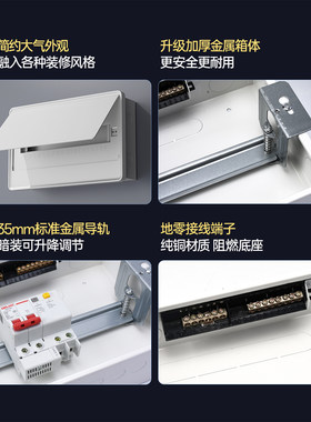 家用配电箱电表箱小号空开盒电源总闸控制箱强电箱弱电信息箱白色