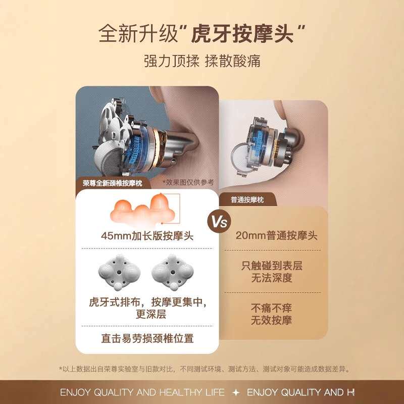 荣尊颈椎按摩器腰部背部家用车载枕头靠垫颈部揉捏神器按摩仪