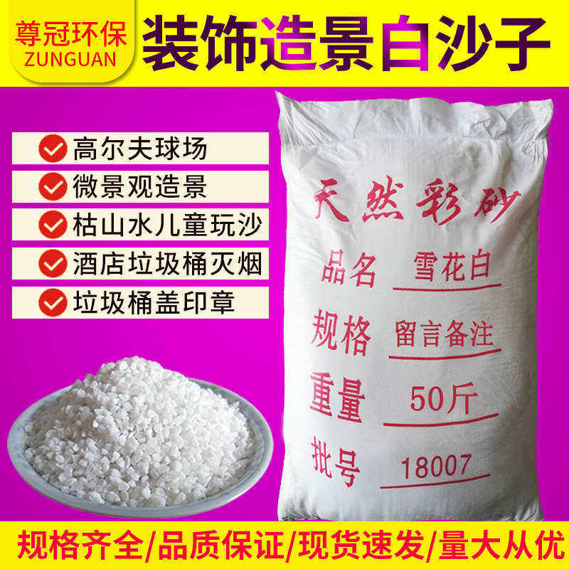 50斤白沙石英砂酒店垃圾桶烟灰缸灭烟白色细沙子白石子白色造景沙
