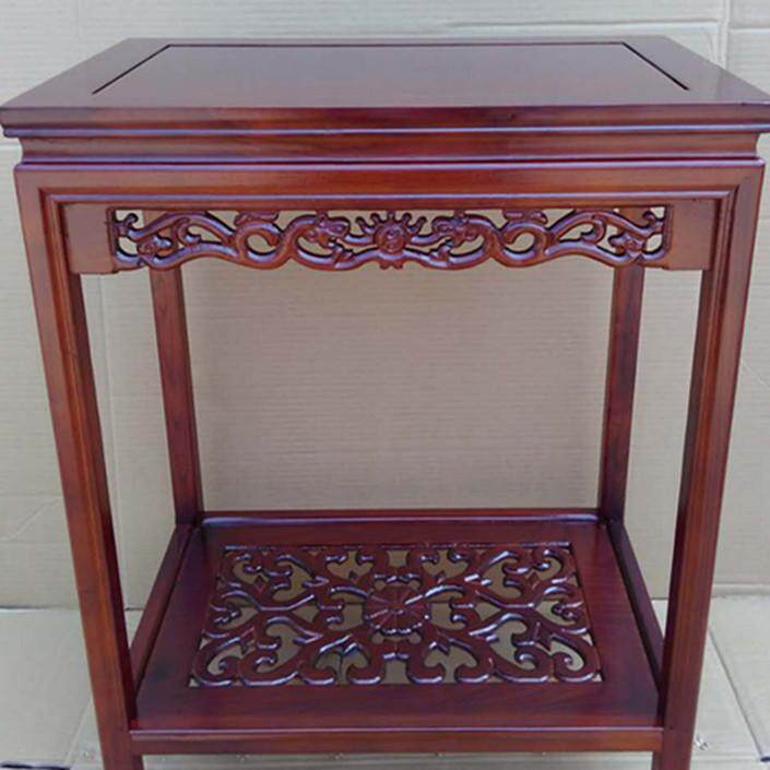 包邮奇石鱼缸置物架多层客厅室内茶桌花架盆景架桌底座中式实木质