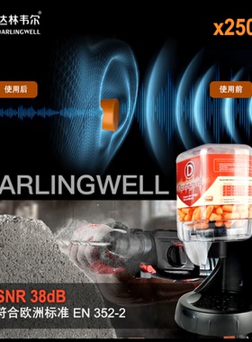 DL-500P耳塞分配器38分呗500个耳塞桶装隔音工作车间酒店降噪工厂