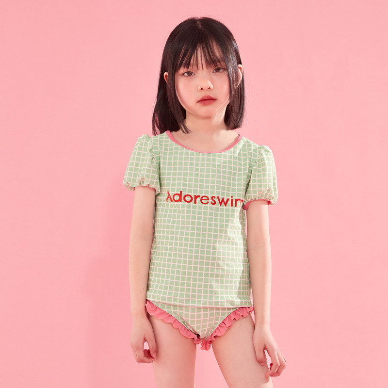 爱多尔儿童女童分体游泳衣2024年宝宝泳衣中大童新款时尚女孩泳衣