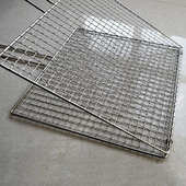 烧烤网烤鱼夹不锈钢帘子 网状烤夹家用烧烤工具烤菜拍子加粗加密