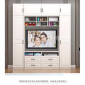 现代简约实木衣柜电视柜组合简易白色卧室柜组装 家具组合木质柜子