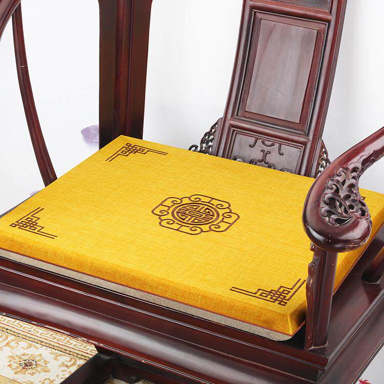 新中式红木沙发坐垫椅垫古典刺绣茶椅餐椅圈椅办公室家用防滑