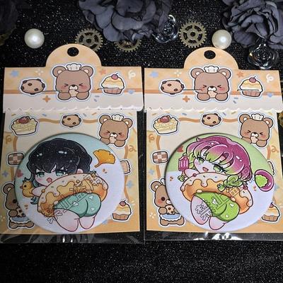 原创动漫鬼灭之刃时透无一郎甘露寺蜜璃同人吧唧马口铁徽章