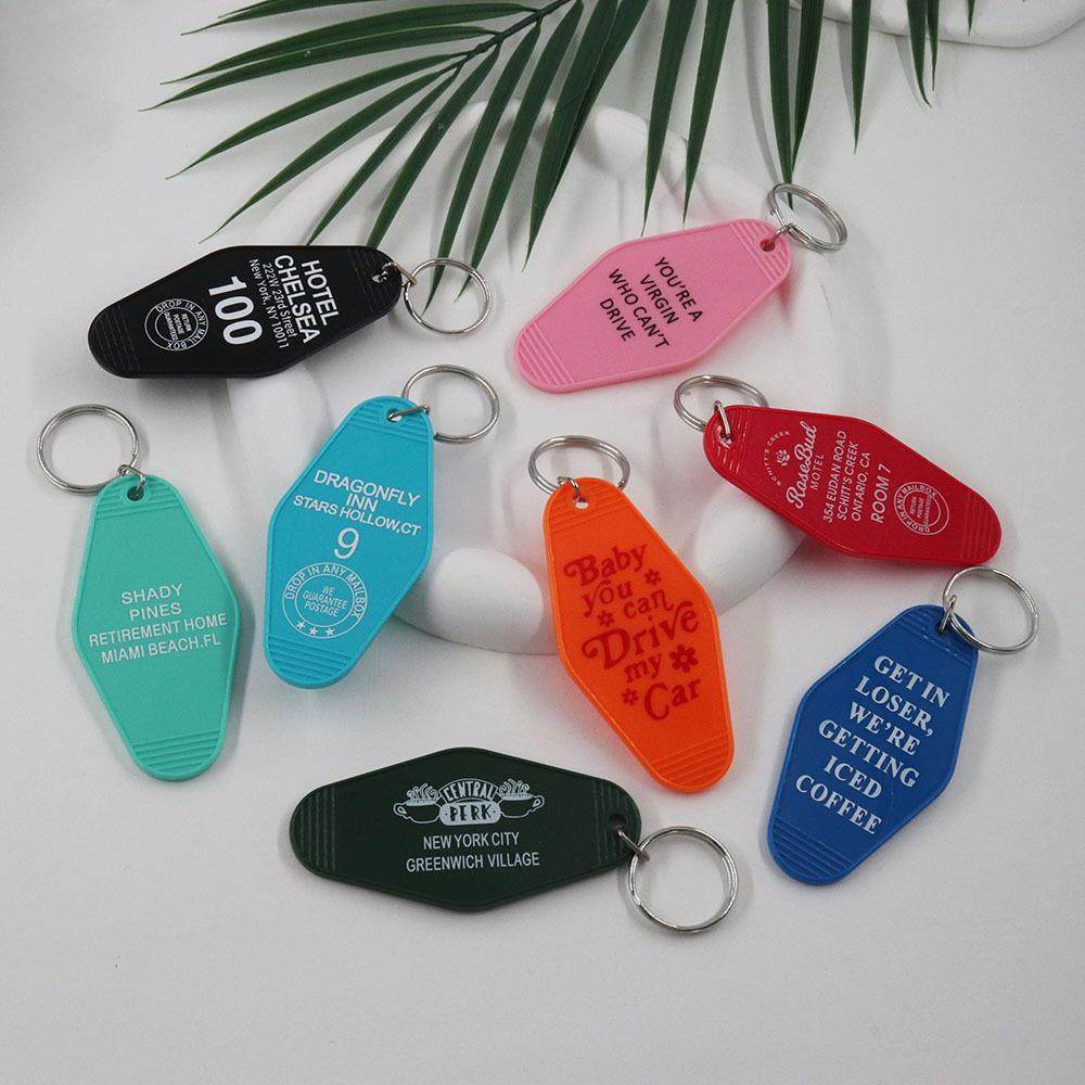 创意亚克力钥匙牌汽车旅馆钥匙扣号码牌时尚挂件