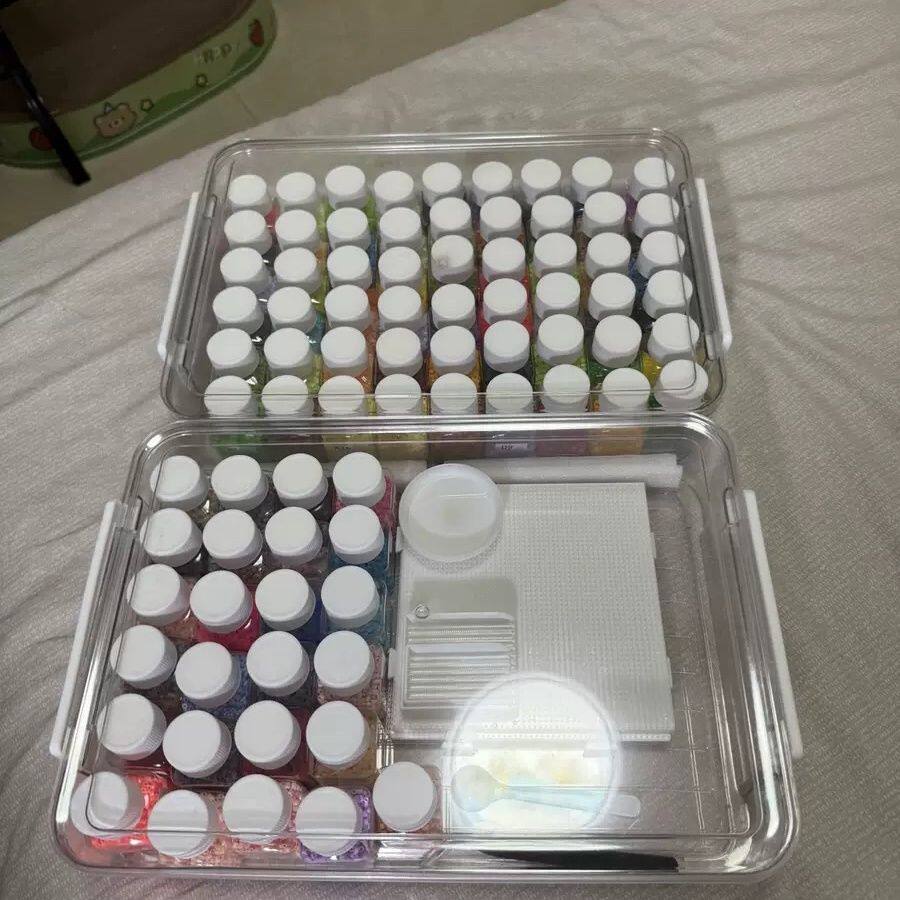 拼拼豆豆收纳盒拼豆透明收纳盒一个可放54个30ml瓶子,收纳整理,其他收纳,淘宝优惠券,粉丝福利购,淘宝优惠卷