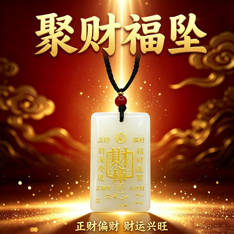 鸿运呈祥平安挂坠聚会穿搭随身饰品创业兴隆祝福礼品吉祥方牌坠