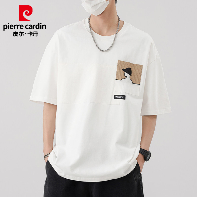 皮尔卡丹纯棉重磅短袖T恤夏季男