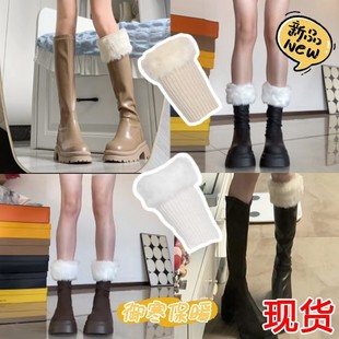 秋冬新款针织毛绒袜套jk辣妹毛毛长靴套防皮草百搭保暖可爱小腿套