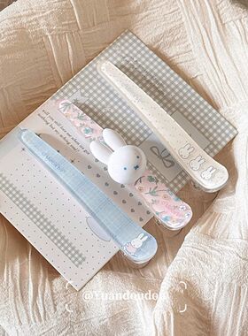 韩国miffy米菲兔卡通鸭嘴少女侧边一字可爱甜美发夹发饰百搭刘海