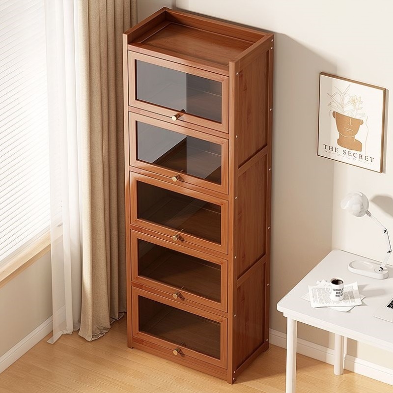 书架落地客厅多层置物架落地靠墙儿童学生家用书本收纳透明展示柜