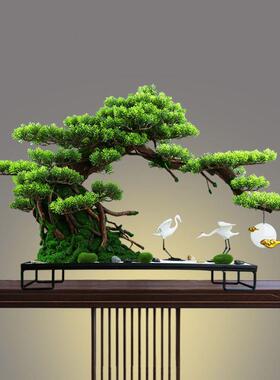 仿真迎客松盆景客厅玄关