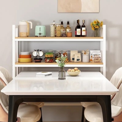 餐桌置物架落地餐桌旁架子收纳置物柜餐边置物架双层零食架置物架