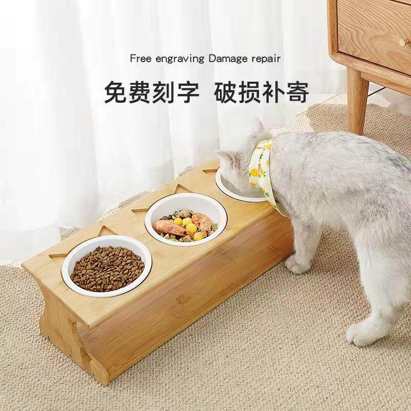 喵仙儿猫碗陶瓷双碗高脚