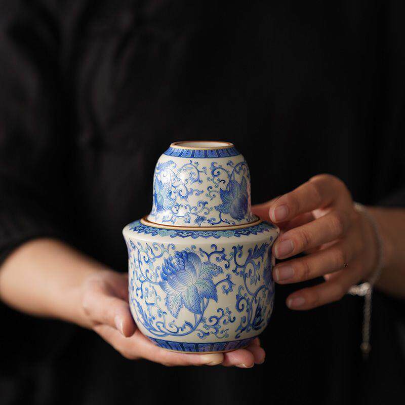 青花汝窑温酒器陶瓷壶家