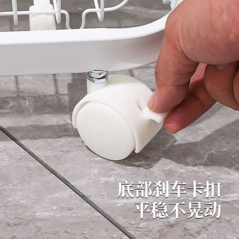 日式脏衣篓多层家用脏衣篮可移动置物架铁艺带轮浴室衣服收纳神器