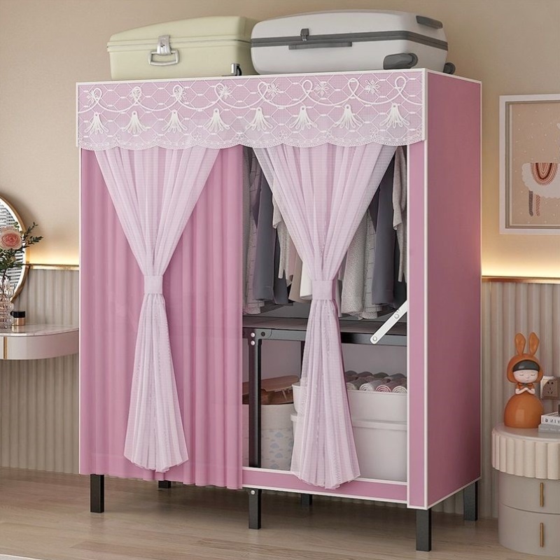 简易衣柜免安装折叠布衣柜家用卧室出租房用钢架结实耐用收纳衣橱