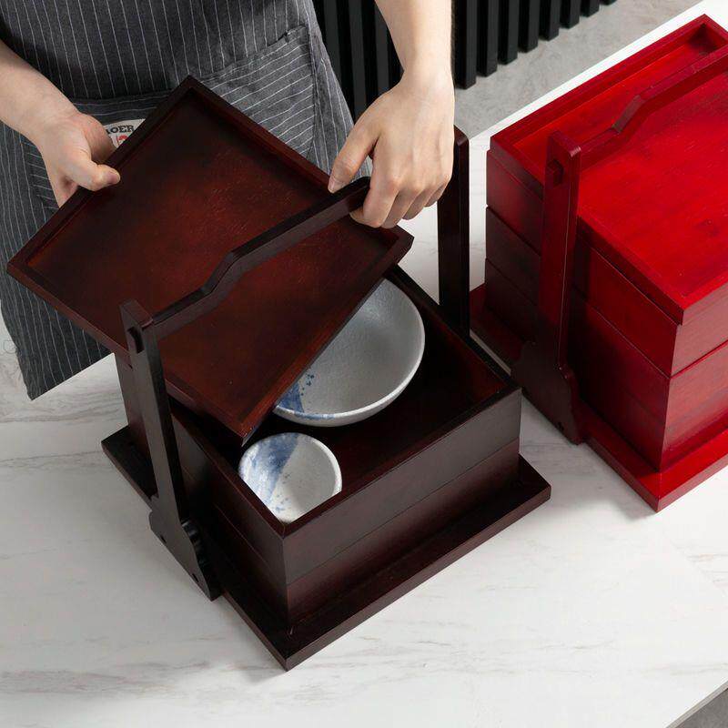 方形提篮多层手竹篮茶具