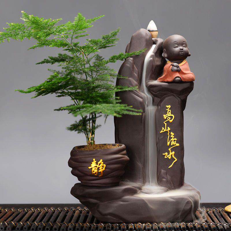 高山流水倒流香炉摆件大