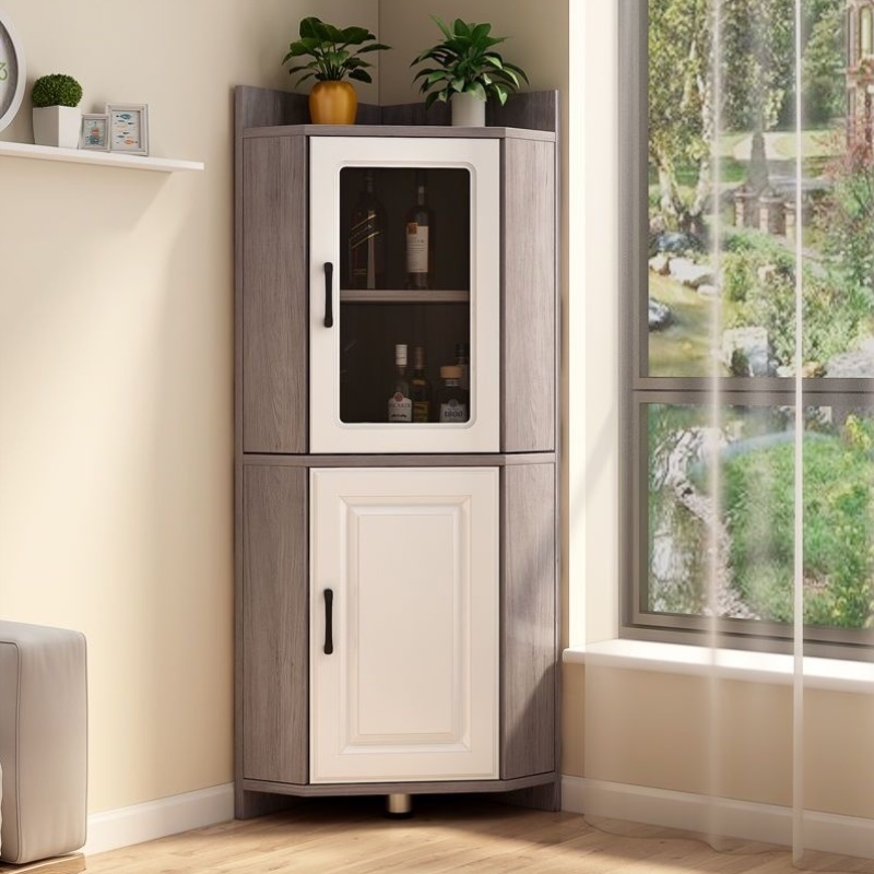 角柜墙角柜三角形实木边角转角置物柜靠墙厨房卧室玻客厅玻璃酒柜