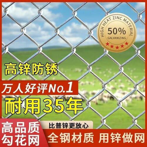 热镀锌铁丝网养殖围栏网养鸡狗牛羊户外果园圈地防锈防护勾花网