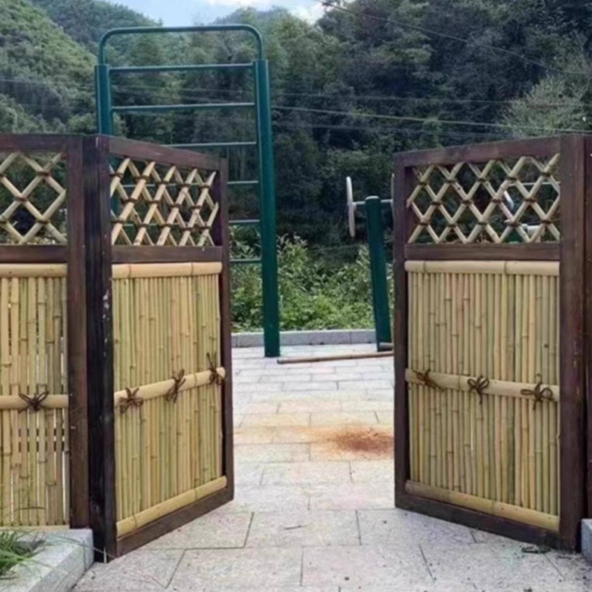 竹栅栏围栏外户民宿庭院别墅花园围墙菜园隔断爬藤架碳化防腐围栏